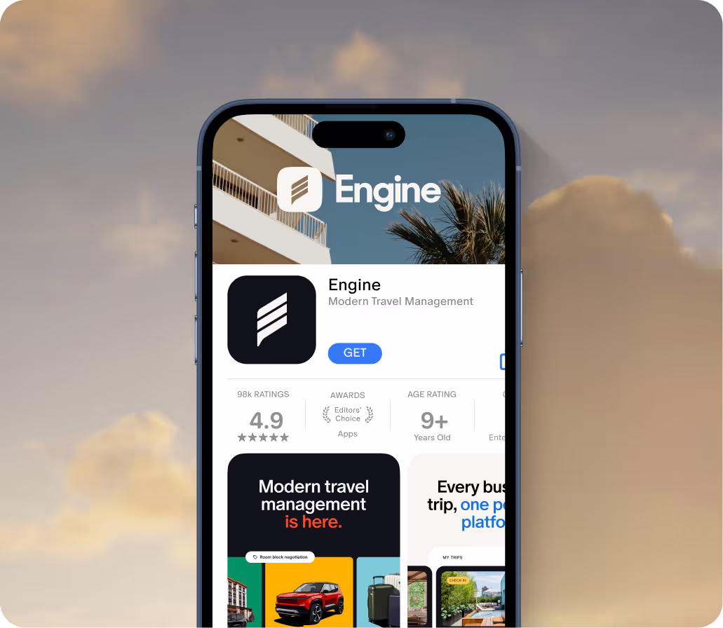 The engine app in the app store on an iphone