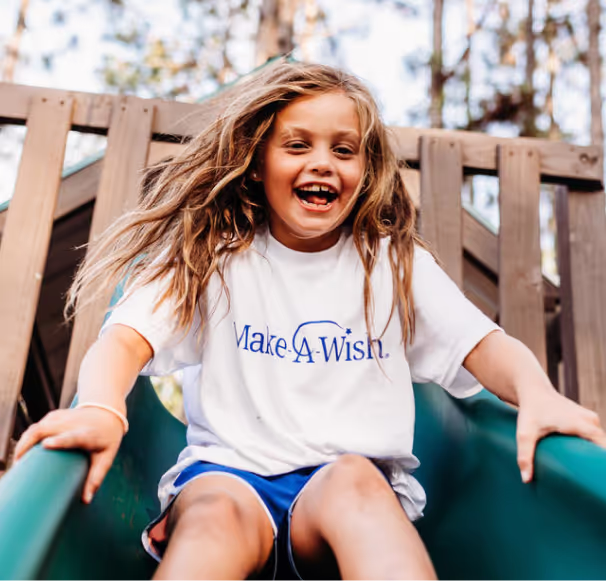 A little girl on a slide