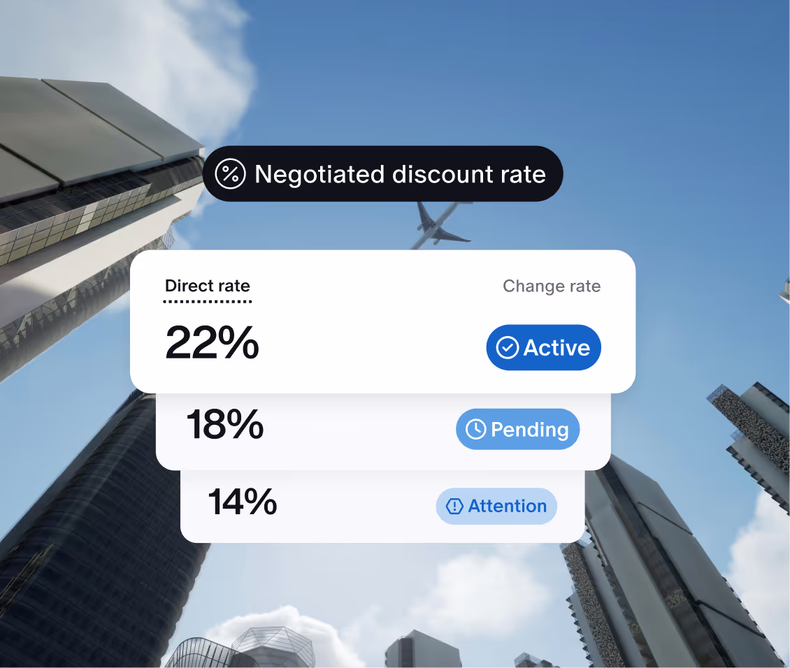 A list of rates for a hotel